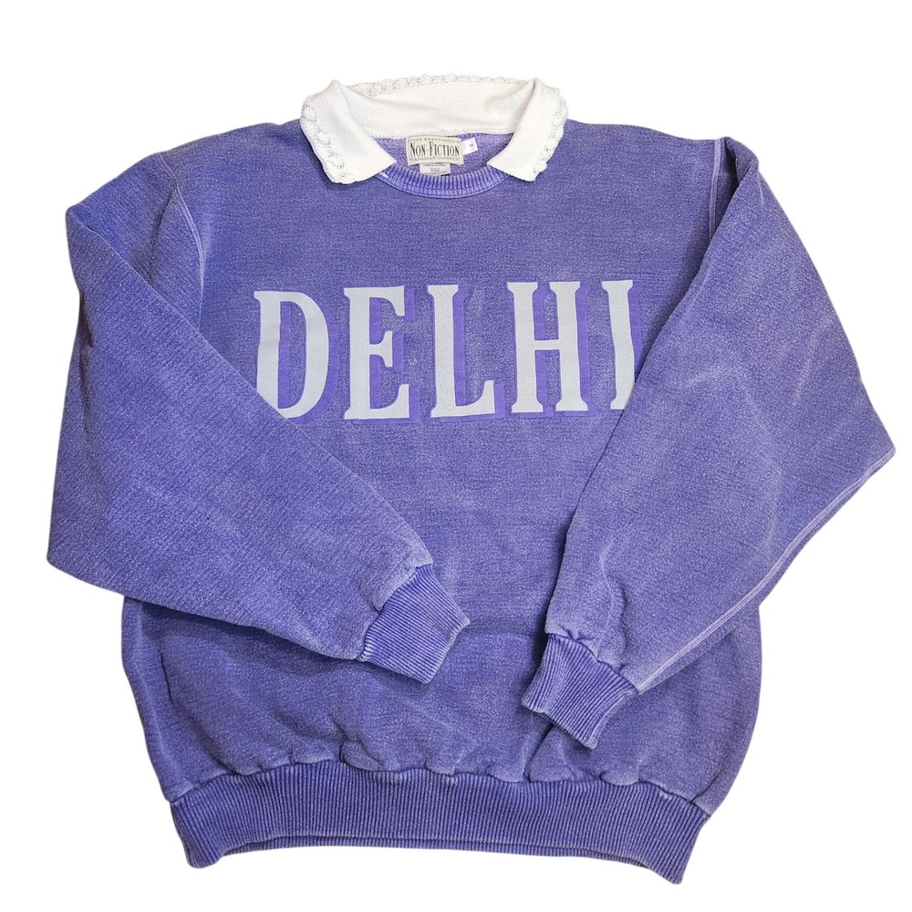 Non Fiction Delhi Graphic Sweatshirt‎ Purple lace cottagecore grandmacore 90s